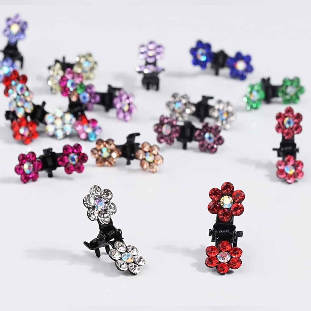 Hair Clips special Occasion Wedding Flower Claw barrettes pet Rhinestone qty. 7